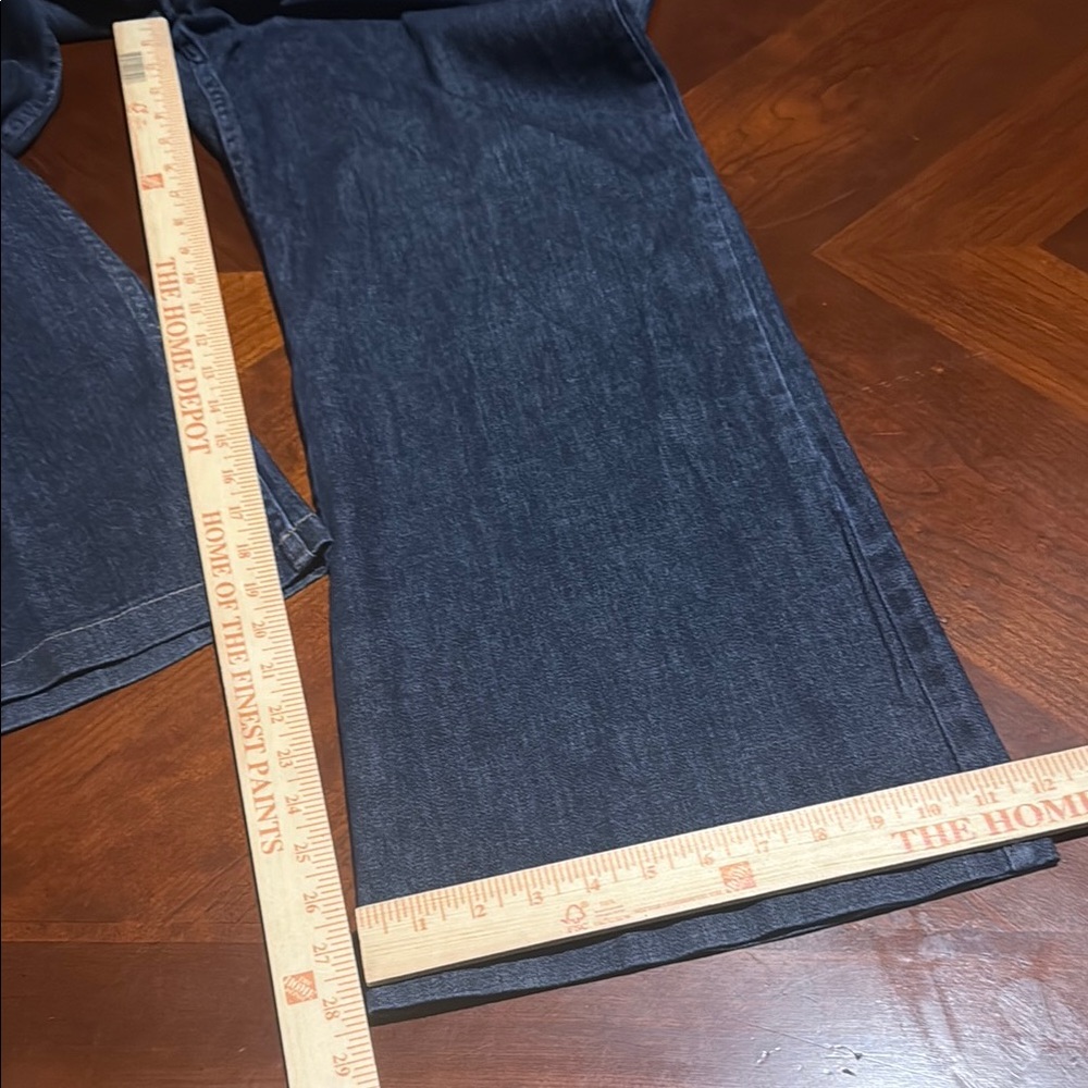 J Jill wide leg Stylish Dark Blue Wash Denim jeans Pants waist 38 - Picture 9 of 11